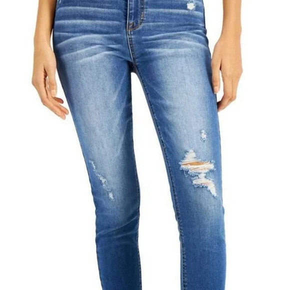 Celebrity Pink The Spice Hi-Rise Distressed Skinny Jeans Size Junior's 5 - Picture 3 of 13